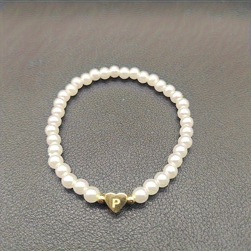 Elegancka Bransoletka z Inicjałem w Kształcie Serca (A–Z)