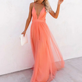 Ginevra | Vestido Largo en Coral Radiante