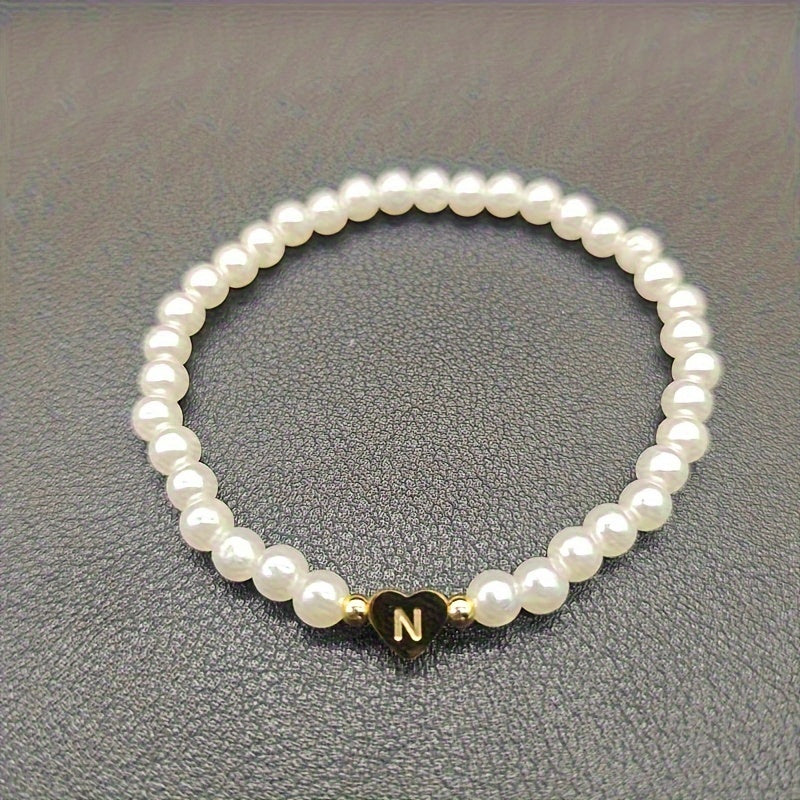 Elegancka Bransoletka z Inicjałem w Kształcie Serca (A–Z)