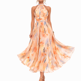 Aurora | Vestido Halter con Diseño de Acuarela
