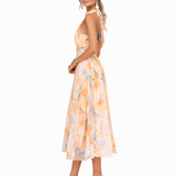 Aurora | Vestido Halter con Diseño de Acuarela