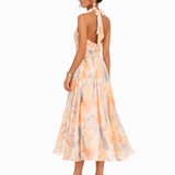 Aurora | Vestido Halter con Diseño de Acuarela