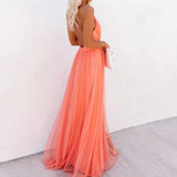 Ginevra | Vestido Largo en Coral Radiante