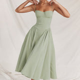 Sigrid | Vestido Midi Bustier Sin Mangas