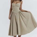 Sigrid | Vestido Midi Bustier Sin Mangas