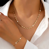 Elegancki Zestaw Złotego Naszyjnika i Bransoletki 18K