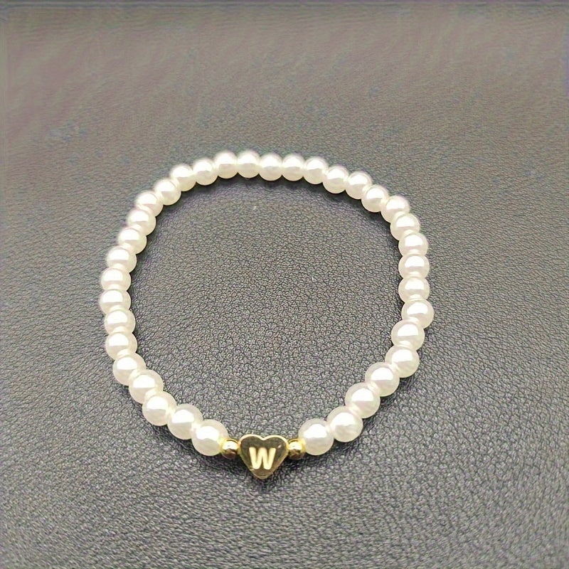 Elegancka Bransoletka z Inicjałem w Kształcie Serca (A–Z)