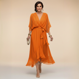 MARTA | Vestido de Chiffon con Escote en V