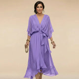 MARTA | Vestido de Chiffon con Escote en V