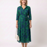 Claire | Vestido Midi de Manga Larga con Cinturón Elegante