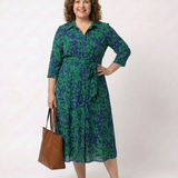 Claire | Vestido Midi de Manga Larga con Cinturón Elegante
