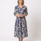 Claire | Vestido Midi de Manga Larga con Cinturón Elegante