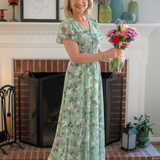 Noémie | Vestido Maxi de Chifón con Estampado Floral