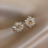 Opal White Stud Earrings