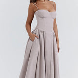 Sigrid | Vestido Midi Bustier Sin Mangas