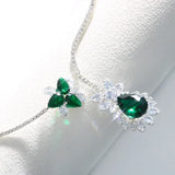 Vintage Kwiatowa Emerald Jewel