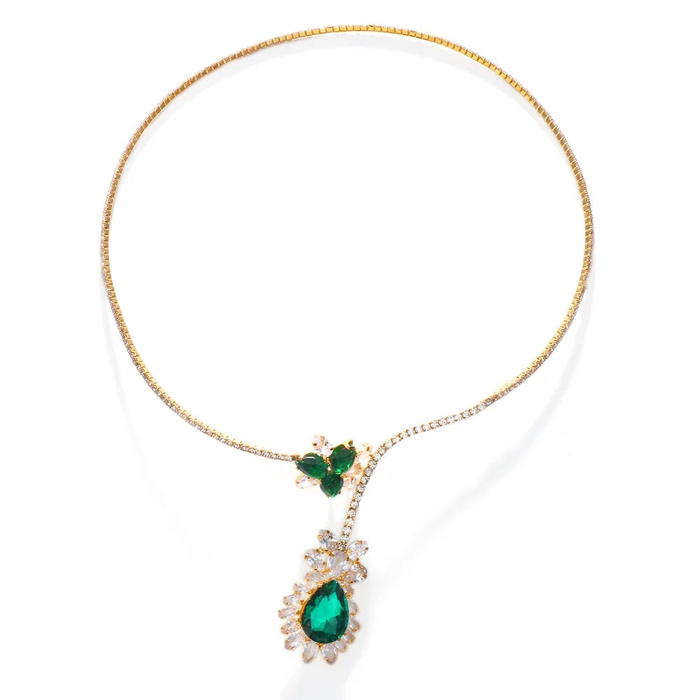 Vintage Kwiatowa Emerald Jewel