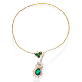Vintage Kwiatowa Emerald Jewel