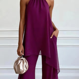 Viola | Elegante Conjunto Halter con Pantalones