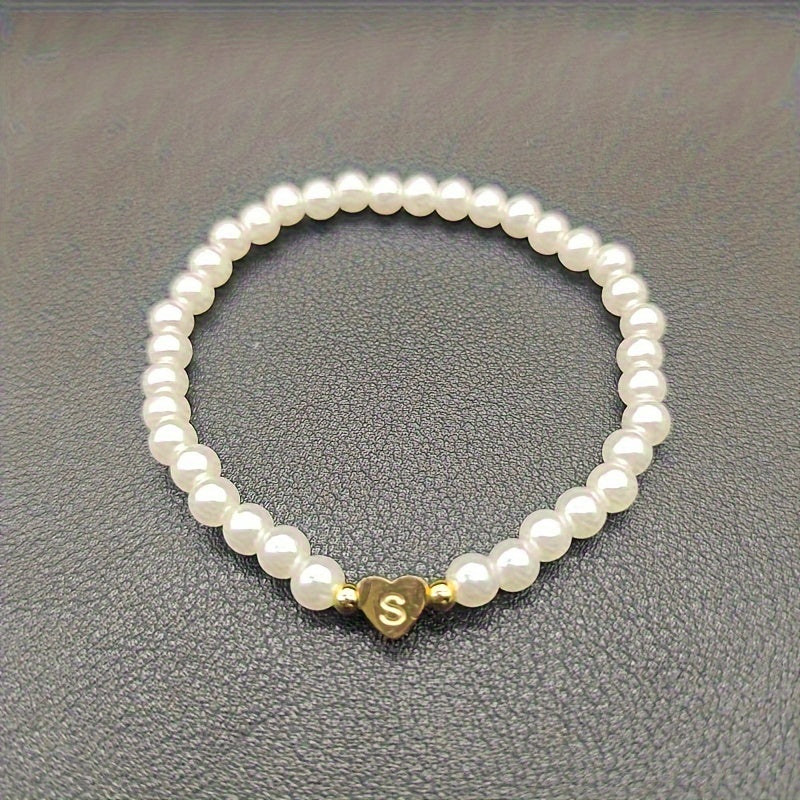 Elegancka Bransoletka z Inicjałem w Kształcie Serca (A–Z)