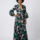 Léa | Maxi vestido de manga larga con cinturilla ajustable