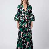 Léa | Maxi vestido de manga larga con cinturilla ajustable