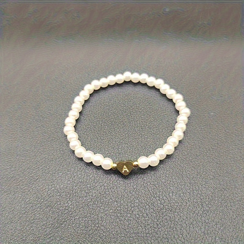 Elegancka Bransoletka z Inicjałem w Kształcie Serca (A–Z)