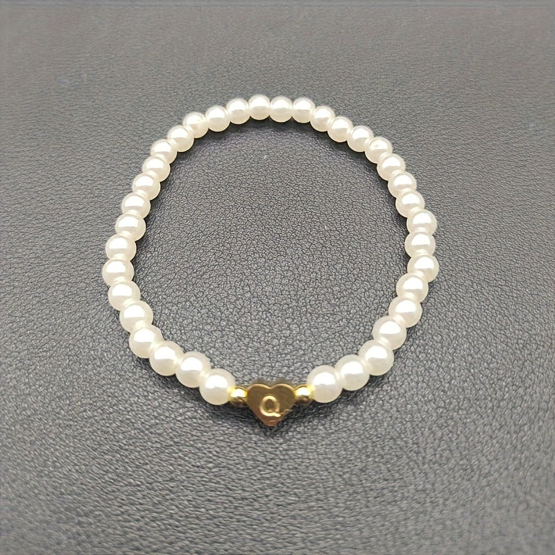 Elegancka Bransoletka z Inicjałem w Kształcie Serca (A–Z)