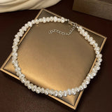 Silver Halo Pearl Necklace