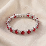 Videira Tennis Bracelet with Ruby in Silver Color
