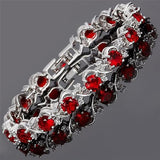 Videira Tennis Bracelet with Ruby in Silver Color