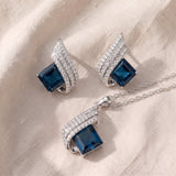 Elegancki zestaw biżuterii Brienne Solazure w kolorze srebrnym