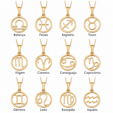 Złoty naszyjnik z symbolem znaku zodiaku