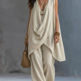 Ginevra | Conjunto Drapado con Pantalones Anchos