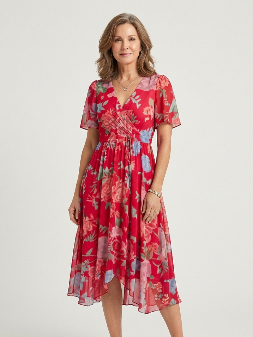Chloé | Vestido Midi de Diseño Abstracto