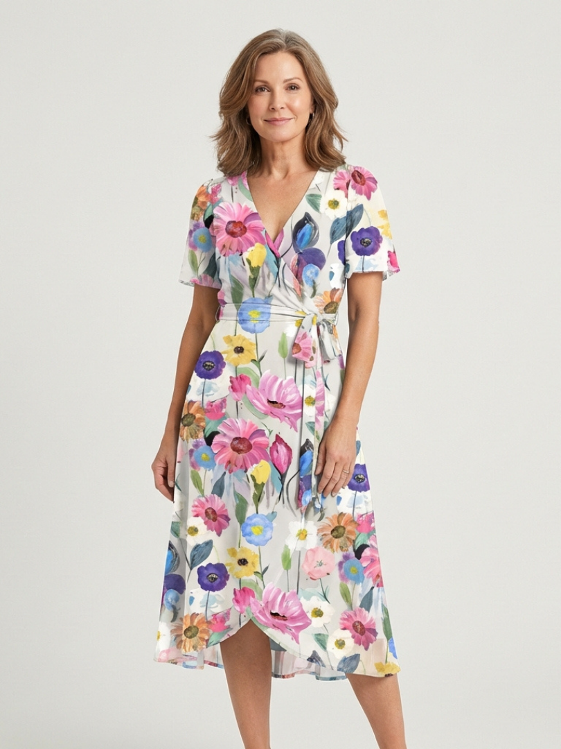 Chloé | Vestido Midi de Diseño Abstracto
